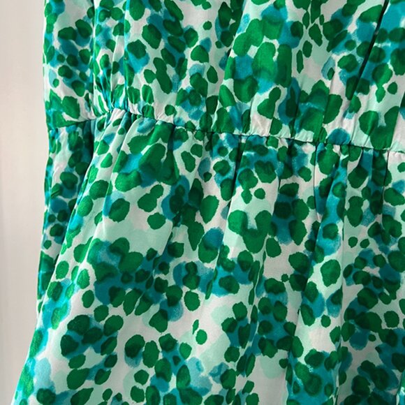 Gap Printed Zoe Sleeve Fit & Flare Dress in Green Multi-Dots Size M - Picture 5 of 6